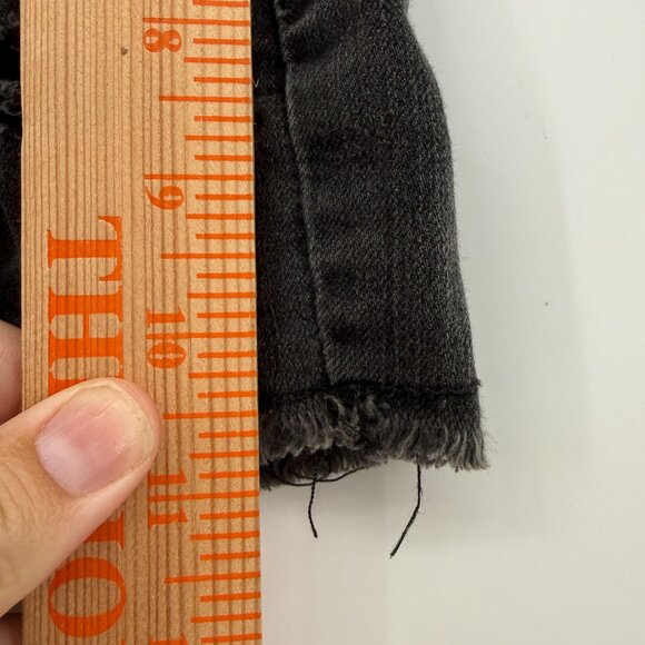 Aeropostale Women’s Black Denim High Rise Shorty Shorts Sz 8 Distressed Cutoffs - Picture 10 of 13